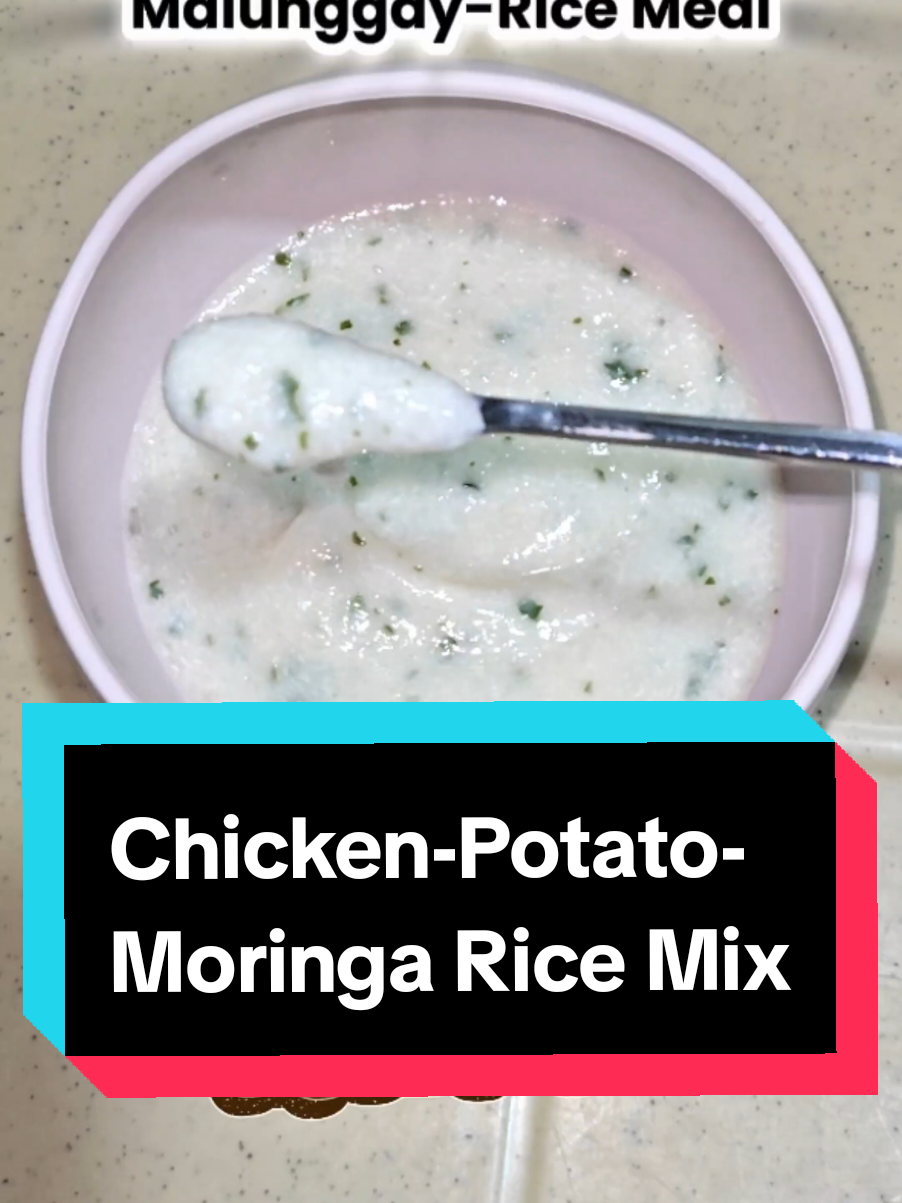 Mighty Baby Meal: Chicken, Potato, Malunggay & Rice (for 8mos. and up) Puno ng sustansya para kay baby! 💚 Sa bawat kutsarang ng Chicken Potato Malunggay Rice Mix, natutulungan siya na: 🍗 Lumakas ang muscles at bones – galing sa protein ng chicken. 🥔 Magkaroon ng steady energy – mula sa healthy carbs ng potato at rice. 🌿 Umangat ang immunity at brain development – power ng malunggay na loaded sa vitamins at minerals. 👶 Gentle sa tummy at madaling tunawin – perfect para sa mga nagsisimula pa lang sa solids. 👉 Simple, natural, at swak para sa growth journey ng little one mo! #babyfoodideas #BabyPureeRecipe #HealthyBaby #fyp 