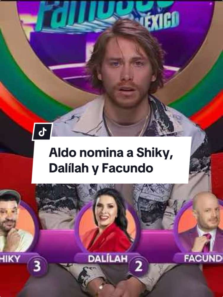 @aldotdenigris nomina a @yosoyshiky, @dalilahpolanco y a @facufacufacundo. Si quieres ver el momento COMPLETO, suscríbete ya a @vix y no te pierdas de nada con el 24/7 🔥 #LaCasaDeLosFamososMx disponible también en #LasEstrellas y #Canal5