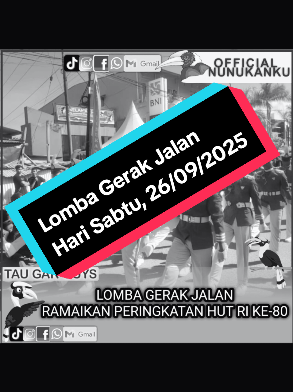 NUNUKAN – Peserta akan menempuh jarak sekitar dua kilometer. Start dimulai dari Pelabuhan Tunon Taka, melewati simpang tiga pelabuhan, Jalan TVRI, Jalan Pasar Pagi, hingga garis finis di Tugu Dwikora, Alun-alun Nunukan, Lomba Gerak Jalan Indah ini yang dijadwalkan berlangsung pada Sabtu, 6 September 2025 nanti. Baca selengkapnya di Instagram @_nunukanku #videoviral #foryoupage #fypシ #fyp #kaltaraku 
