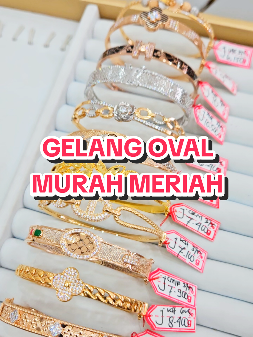 Gelang Oval Terbaru, Termanis, Tercantik, dan Termurah. Kadar 300% (6K) dan 375% (8K). #oval #gelang #gelangmewah #koreanstyle #murah 
