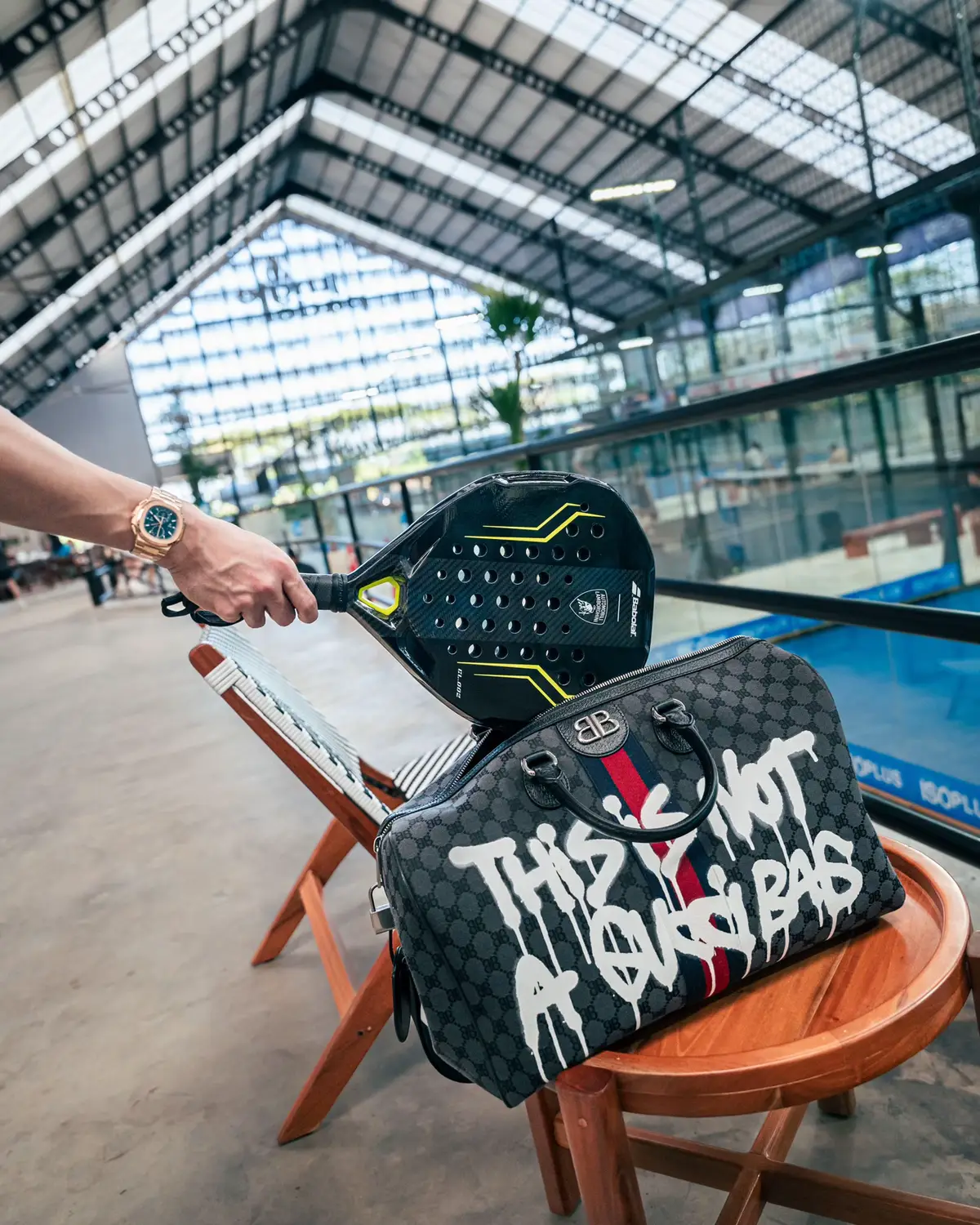 Fun padel at @Jungle Padel Surabaya with my black Babolat Lamborghini — and of course the Ferrari SF90XX on standby 🏎