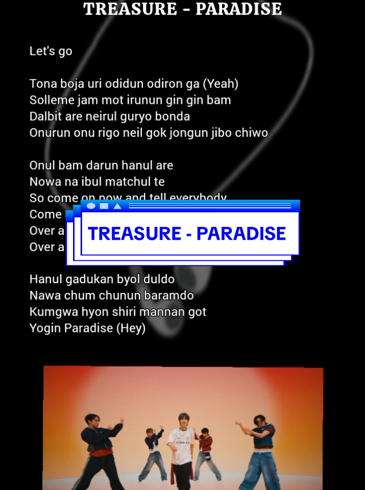 TREASURE - PARADISE, Lyrics  #easylyric #lirik #paradise #treasure #teume 
