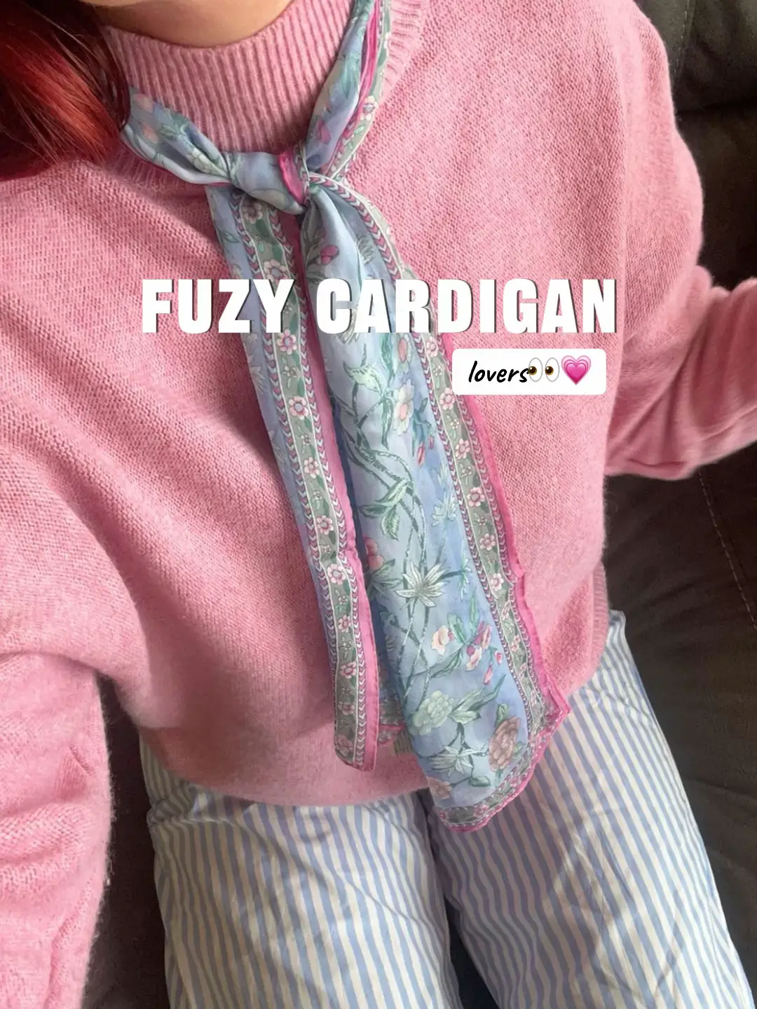 siapa yg kecintaan fuzy cardi juga kaya aku?🤭🖐🏻 #fyp #outfitideas #outfitinspo #fuzycardigan #cardigan 