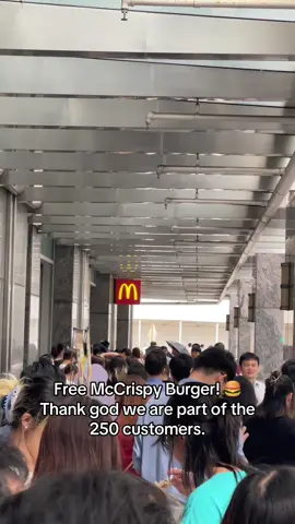 We made it! Free Mc Crispy Burger! 🍔  250 customers per outlet and we got it! 😂 . #mcdonald #mccrispy #mcd #newmenu #fyp 