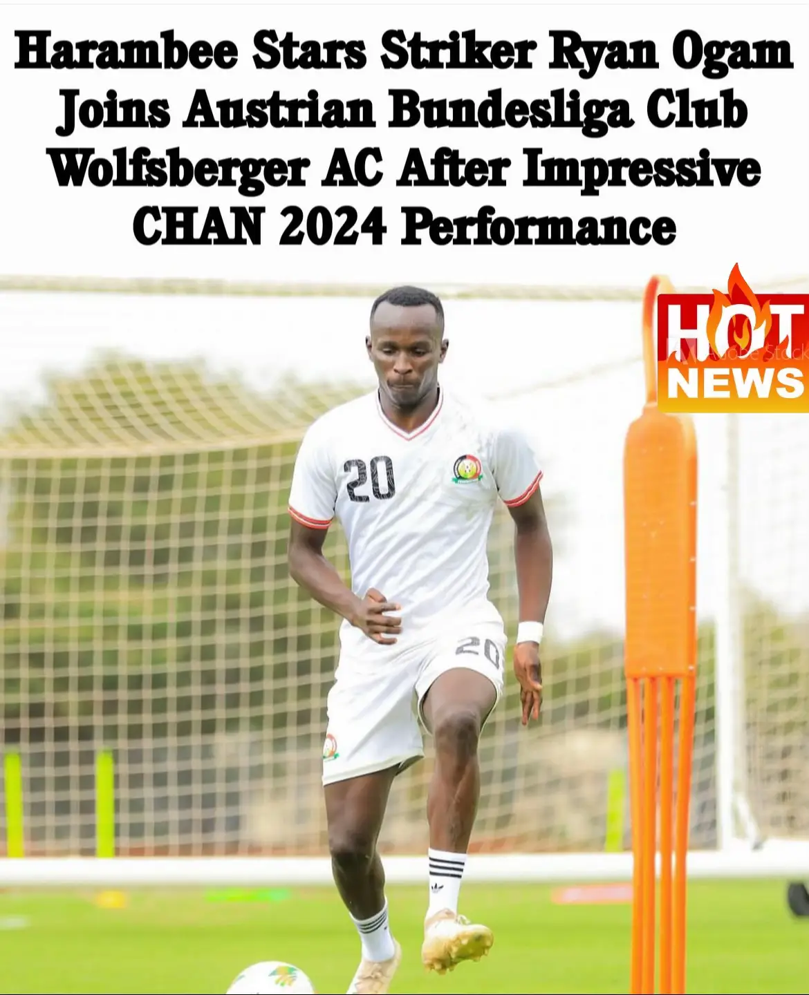Harambee Stars forward Ryan Ogam has completed a move to Austrian Bundesliga side Wolfsberger AC from Tusker FC. The 21-year-old striker, who impressed at CHAN 2024, is expected to link up with his new club after the international break#latestnews #harambe #hotwirenews #kenyantiktok🇰🇪 #kenyantiktok 