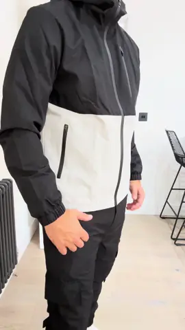 Men's Colorblock Zip Up Hooded Two Piece #jacket #cargos #mens #twopiece 