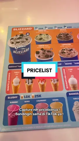 Nih ya yang kepo sama pricelist ice cream DQ #JelajahKuliner #PromoSeruWeekend #PromoMakanGajian #DairyQueen #IceCreamCone 