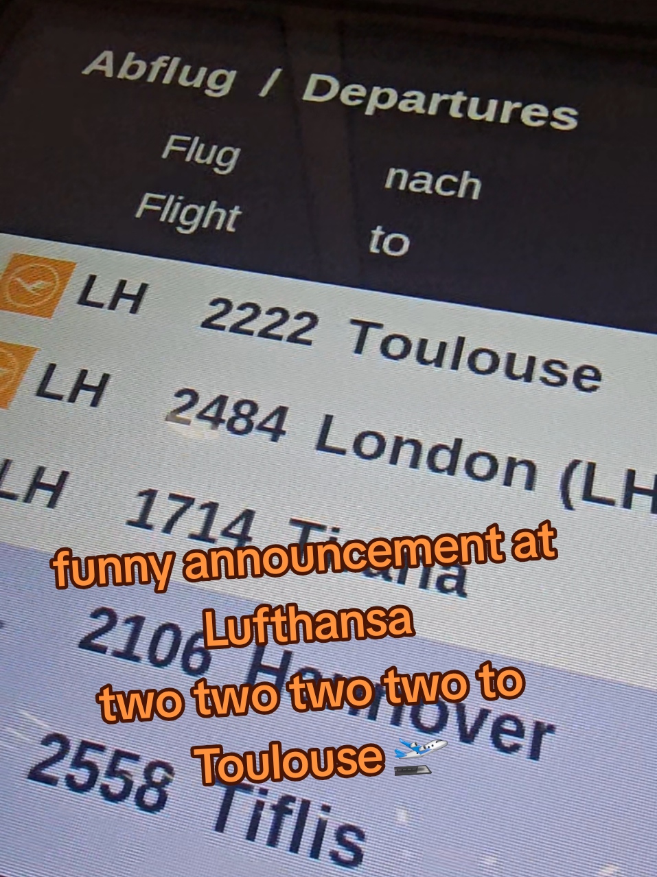 funny announcement at Lufthansa  two two two two to Toulouse 🛫#lufthansa #germany  #creatorsearchinsights #funny @Lufthansa 