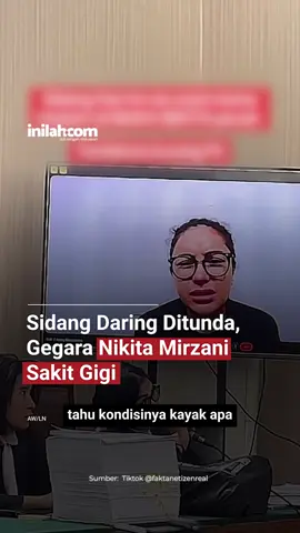 Majelis Hakim Pengadilan Negeri Jakarta Selatan (PN Jaksel) resmi menunda agenda persidangan terdakwa Nikita Mirzani dalam dugaan kasus pengancaman dan tindak pidana pencucian uang (TPPU) bos produk perawatan kulit (skincare), Reza Gladys. Keputusan itu diambil hakim setelah mempertimbangkan kesehatan terdakwa yang mengaku tengah mengalami sakit gigi pada Kamis (4/9/2025). Sidang hari ini dijadwalkan digelar secara daring, terdakwa sempat hadir via zoom, lalu mengeluh sakit gigi. 