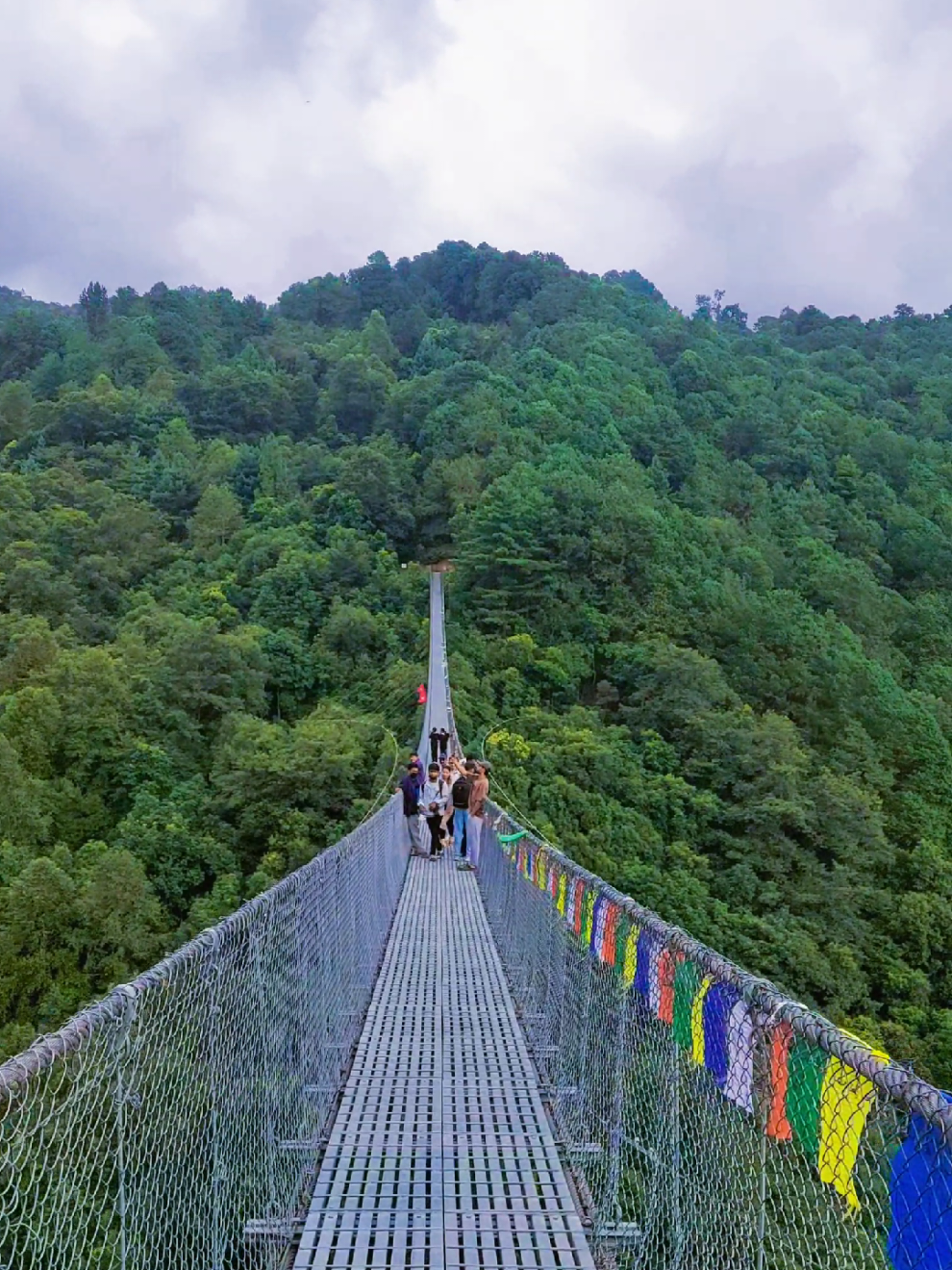 A thrilling passage through nature's magnificent gallery 💚🌿☘️ . . #travel #travelling #photography #BhojpuriyaMusafir #kathmandu #godawari #garden #couple #green #forests #suspensionbridge #ranijhula #Love #waterfall #nature 