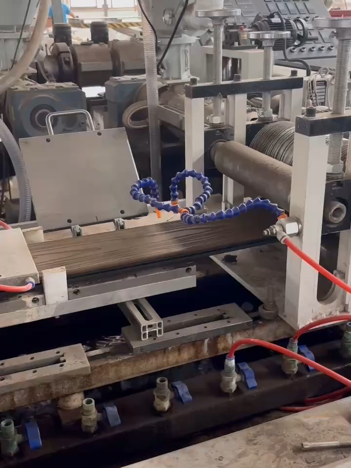 Wood-plastic composite flooring extrusion production line  WhatsApp/wechat:+0086 18851218861 If you are interested, please contact me.hashtag#JWELL #plastic #recycling #shredder #crusher #pelletizing #PVC #wallpanel #Pipe #Sheet #Profile #hdpe #wpc