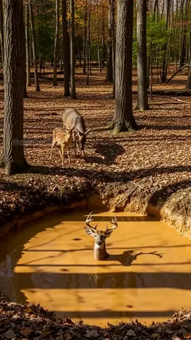 Moose uses a clever trick to save a deer from Danger! #animal #deer #moose#animal #wildlife 
