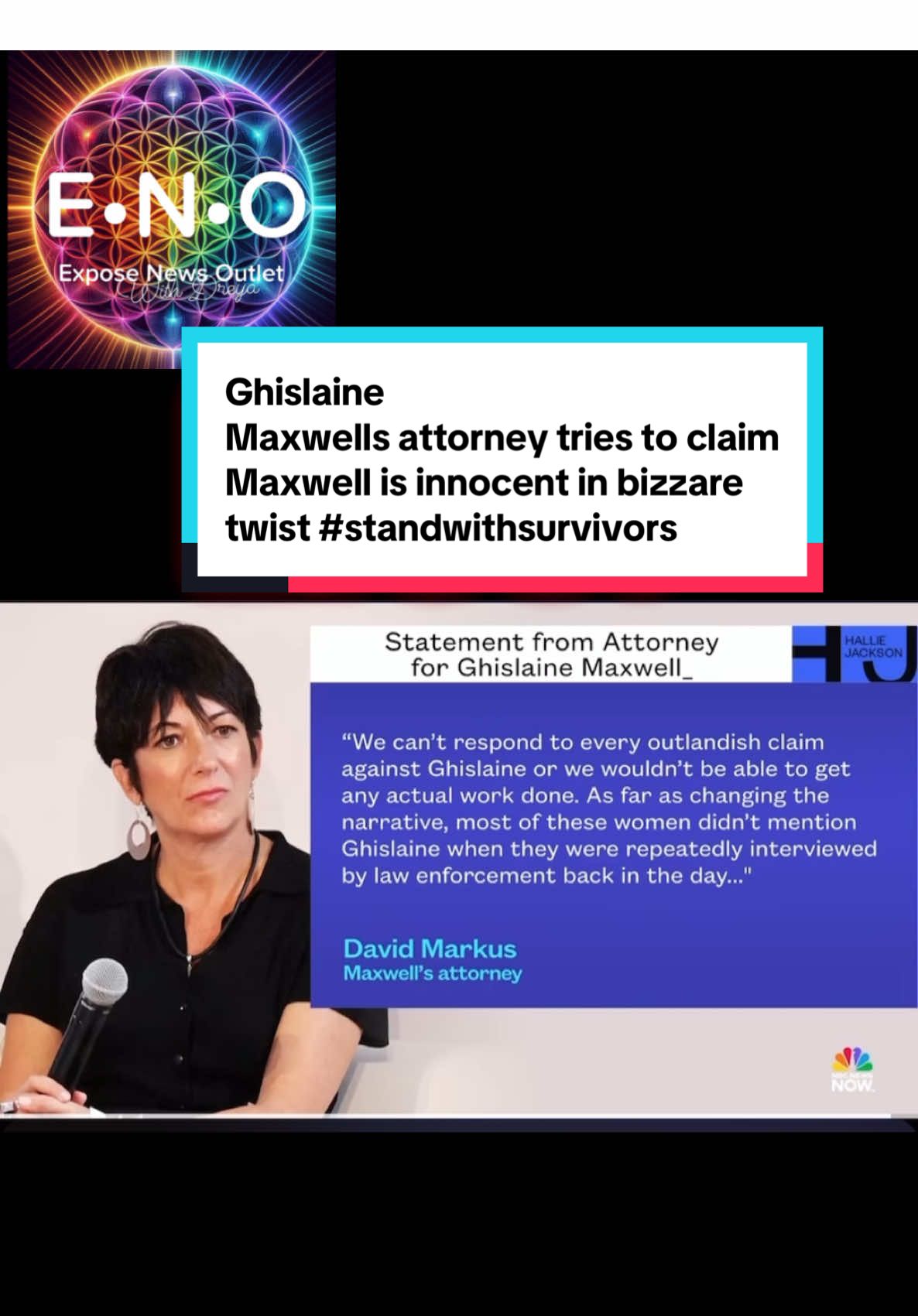 Ghislaine Maxwells attorney responded to #NBC  and gave a crack pot statement , trying to claim Ghislaine Maxwell is innocent, and that these girls didn’t originally call her out in court proceedings until they got wind of a large settlement , which is just more lies. Some of these women have been dealing with this for more than 30 years. Infact many of them were accused of being drug addicts and prostitutes by the rich elites that are fighting tooth and nail to keep these files secret . #epsteinsurvivors  #humantrafficking #releasetheepsteinfiles stand up for women and children , and men that have been abused as well. Much more to come #epsteincoverup 