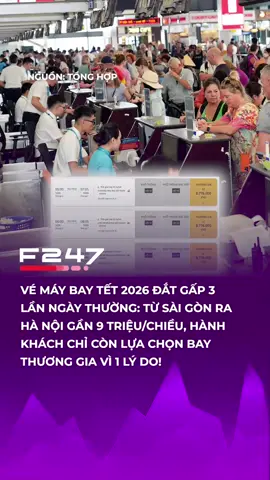 Cháy sạch vé máy bay Tết phổ thông, chỉ còn thương gia! #f247 #tiktoknews #fyp