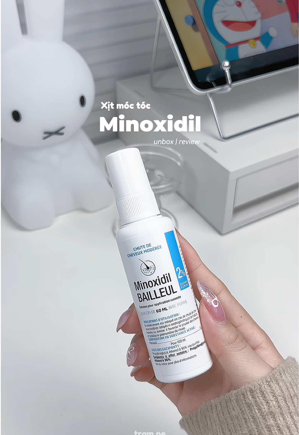 tóc rụng sau sinh, thay đổi n.ội tiế.t tố, stre.ss thường xuyên nên dùng em này nha ✨#minoxidil #minoxidilbailleul #xitmoctoc #rungtoc #hoidau 