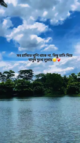 সব হাসিতে খুশি থাকে না, কিছু হাসি দিয়ে মানুষ দুঃখ লুকায়❤️‍🩹🙂