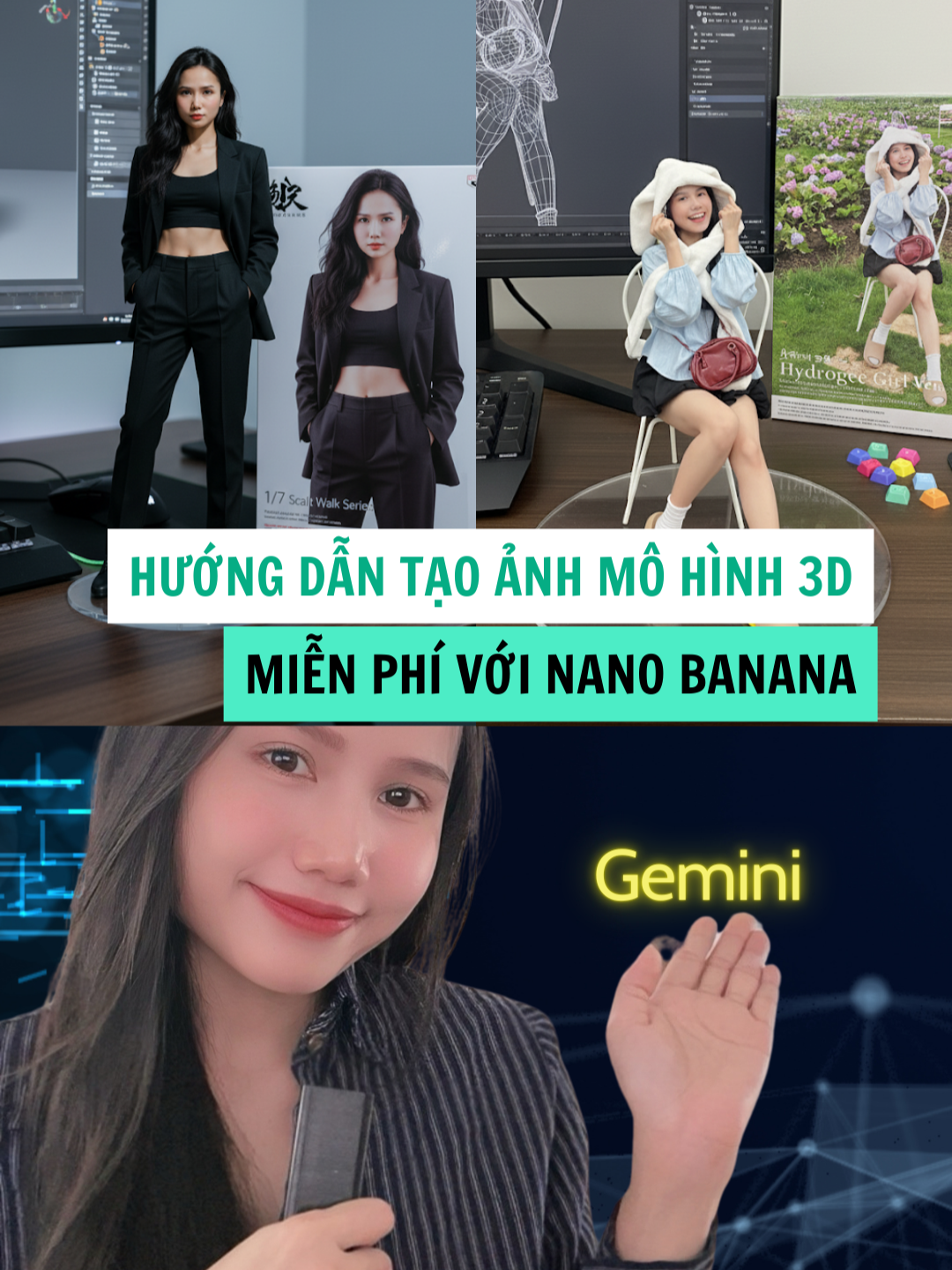 Trend tạo mô hình đồ chơi 3Dcủa bản thân với Nano Banana đang hot quá 😍 👉 Comment để mình gửi câu lệnh nha 💌 #3DModel #AITrend #nanobanana #gemini #NguyetTips #HocAI #GeminiAI #AIxTikTok #AIPhoto #3DRealistic #AIContent #AIVietnam