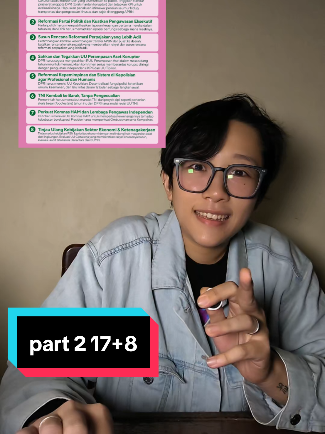 Part 2. 17+8 Tuntutan Rakyat  #demokrasi #indonesia🇮🇩 #merahputih #tni #fyp 