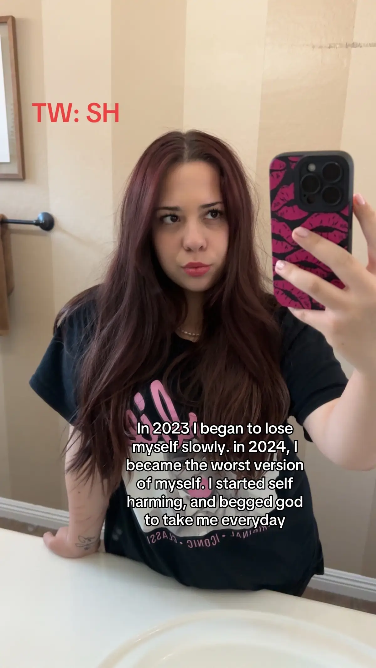 In honor of suicide prevention month 🤍 Briefly, here is my story!:  I was the lowest I had ever been in 2024, I hated myself. My body, my face, my personality, everything. I hated the person I was becoming. I never felt loved and all I wanted was to feel loved by someone, and instead of getting help, I found comfort in self harming myself, making me feel better and satisfied. I put less and less effort into school and went to school looking like a wreck every day, crying every day about something. I stopped eating, I started unhealthy habits. I had begged god to just take me so I didn’t have to live with this emotional suffering. I had no hope left for myself, and thought about su!c!de everyday, and even tried to at one point. Until in 2025, I got through it alone. I prayed and prayed, went to therapy and slowly started to find myself and my purpose, and realized I’m worthy of being loved and I deserve it. I’m becoming the best version of myself every day, working on my physical and mental well being. Finding happiness and comfort in the people I love and the things I enjoy. I work hard every day to become the best person I can be. I still have my moments and that’s okay. It’s something to reflect on and learn from. We are humans, it’s okay to have and show emotion. Trauma will never go away but we learn to cope with it and use it to our benefit, making us stronger with everything we go through. I’m still working on myself to become the best version of myself and that’s all that matters Don’t give up! You are never alone 💕 #september #suicideprevention #suicideawareness #suicidepreventionmonth #MentalHealth 