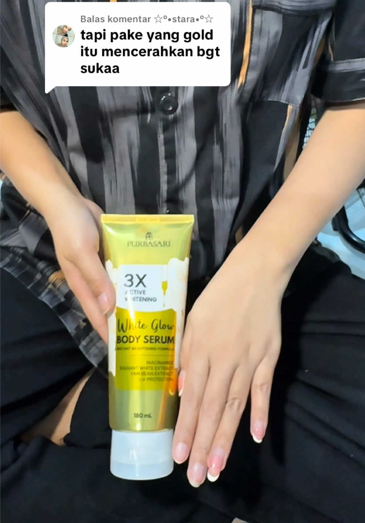 Membalas @☆°•stara•°☆ Body serum Purbasari warna gold #purbasari #welovepurbasari #honestreviewpurbasari 