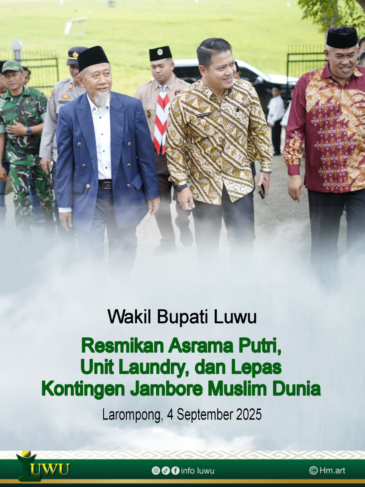 Info Luwu - Wakil Bupati Luwu, Muh. Devhy Bijak Pawindu, mewakili Bupati Luwu H. Patahudding, meresmikan Gedung Asrama Putri dan Unit Usaha Laundry Pondok Modern Nur El Haq. Pada kesempatan yang sama, beliau juga melepas secara resmi Kontingen Jambore Muslim Dunia 2025. Larompong, 4 September 2025. #dhevybijak #Luwu #Larompong #pesantren #fyp 