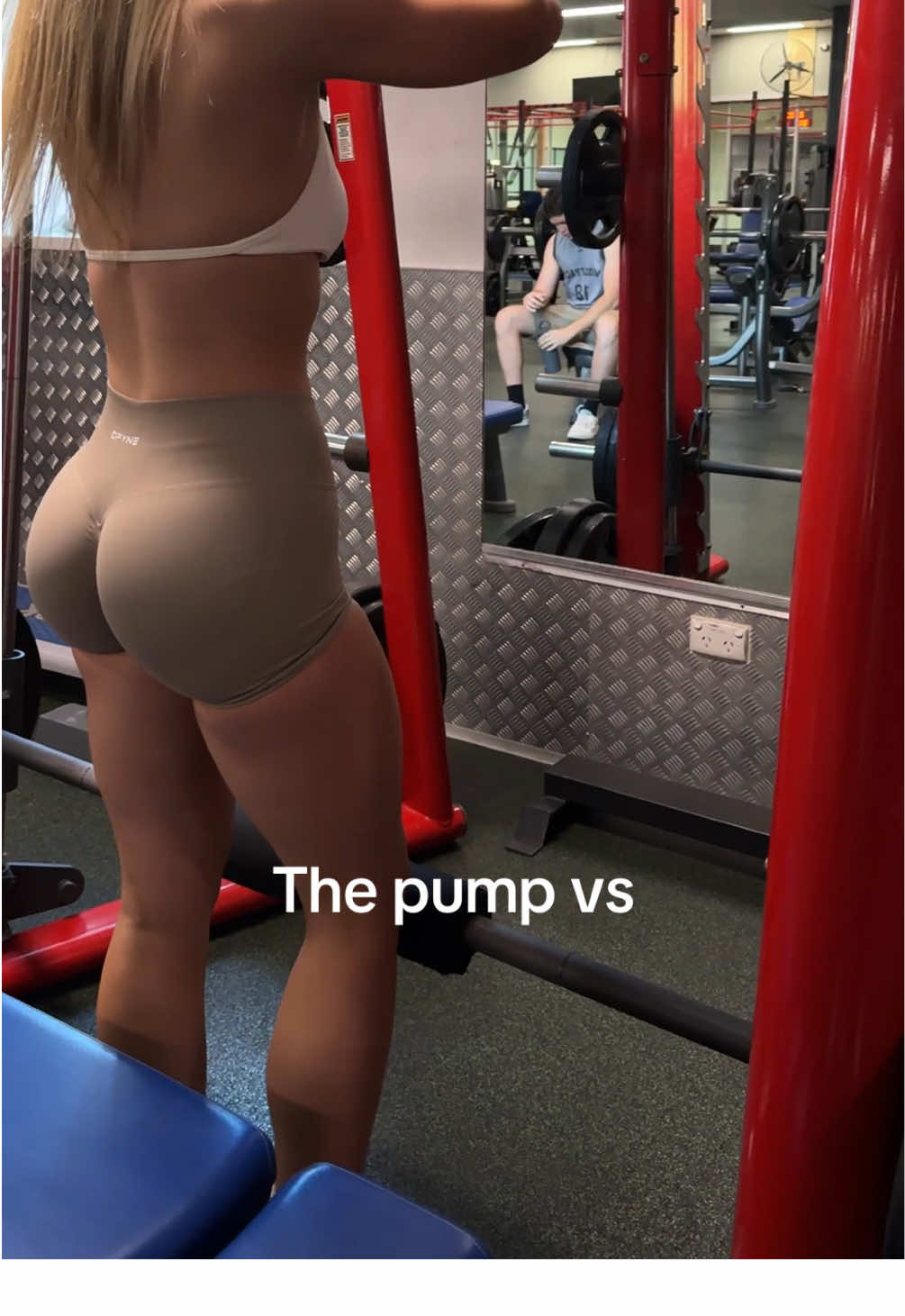 🤍 @DFYNE x Hannah Pearson shorts are still in stock btw!!! Code CHLOE to save $ 🤍  Shorts- “oat” size xs Impact strappy bra- “ivory” size small  #fyp #gym #OOTD #dfyne #gymmotivation 