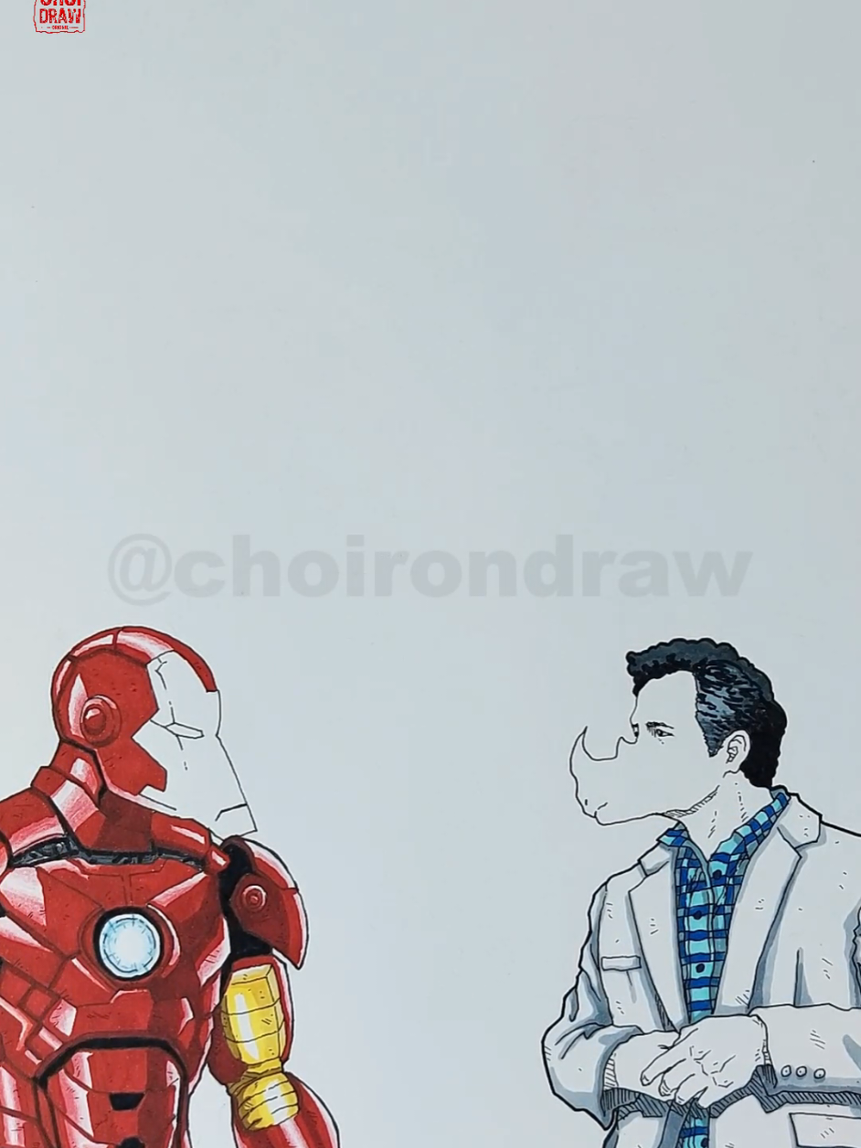 latest illustration of hulkbuster vs hulk #drawing #hulk #hulkbuster #ironman #tonystark 