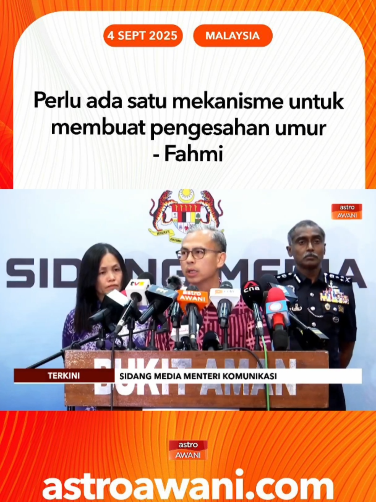 Menteri Komunikasi menegaskan bahawa pihak Tiktok diminta untuk mencari mekanisme bagi melakukan pengesahan umur bagi individu yang mahu mendaftar akaun. Ini berkaitan dnegan isu keselamatan dalam talian, tambah beliau. #AWANInews