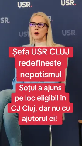 Șefa USR vorbește de nepotism și numiri politice, dar soțul ei a ajuns pe loc eligibil în Consiliul Județean Cluj #fyp #cluj #clujenii #stiri #usr #oanamurariu 