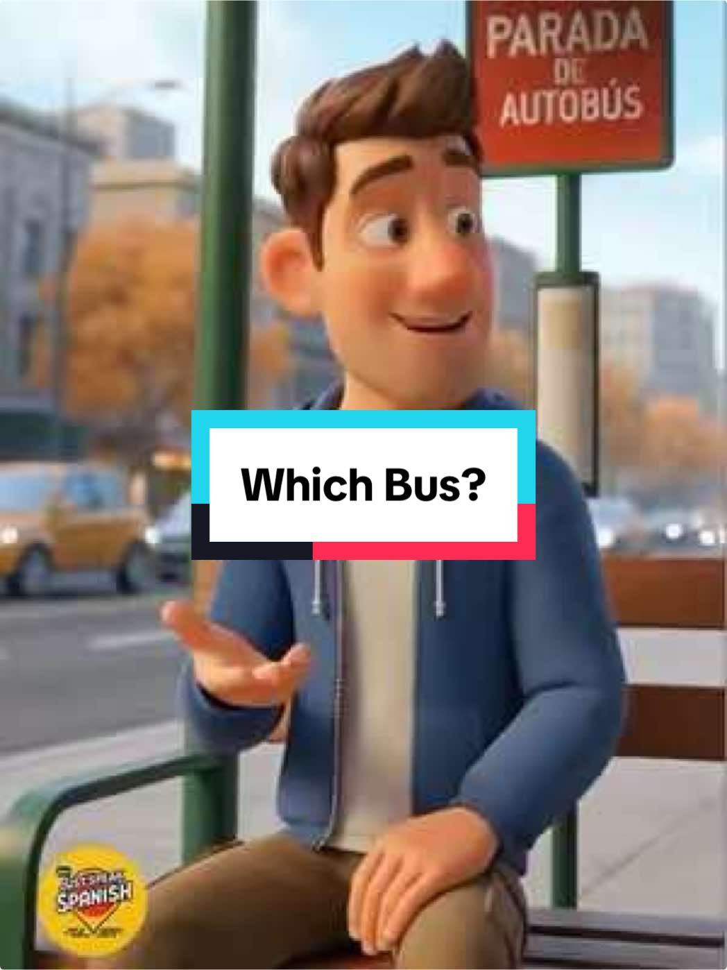 Which bus should he take? #LanguageLearning #learnspanish #justspeakspanish #improveyourspanish 