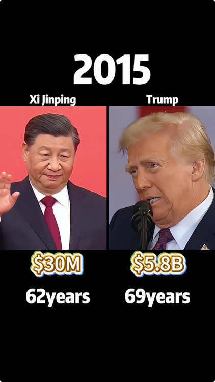 Trump vs Xi Jinping: 2008-2025 Evolution of net assets（Who’s Richer?） #celebrity #famous #usa #trump #xijinping 