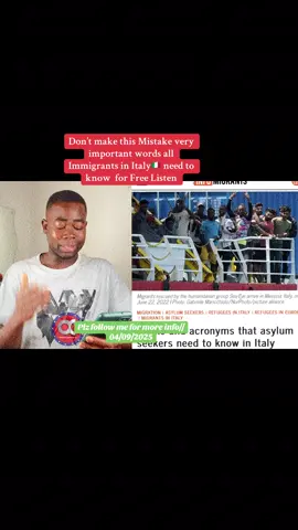 Don’t make this Mistake very important words all Immigrants in Italy🇮🇹 need to know  for Free Listen #education #migrants #immigrants #asylumseekers #govira #acronyms #viralvideos #africa #europe #fyp #foryoupage❤️❤️ 