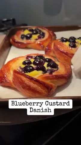 Dont tell anyone, but i used instant pudding for this one 😀 I was planning on using pastry cream, prepared earlier this week, but its gone.. must have been the night fridge gnomes 😂 Usual croissant recipe, but you can see i am using a mix of poolish and sourdough starter. Use it if you have one to take your pastries one level up👌 Croissant 300g Bread flour 200g all purpose flour 220g Whole Milk 350g poolish (see note) 13g Salt 40g Sugar 5g yeast (1.5 tsp) 220g Butter (unsalted)  for lamination Poolish:  175g all purpose flour  175g water (warm, not hot)  3g yeast (1 tsp)  Mix and ferment for 2 hours at room temperature or overnight in fridge (preferred)  * if you have a sourdough starter, you can lower the poolish amount to 200g and add 150g starter. You will get exceptional flavor. 1. In a large bowl, warm milk for 30 seconds in the microwave. Mix in poolish. 2. In a separate container, mix flours, salt, sugar, yeast. Combine with wet ingredients using a fork, then wet hands to knead into a shaggy dough. 3. Let the dough rest in a warm area for 30 minutes. 4. Fold the dough on itself several times, then rest for another 30 minutes. 5. Repeat folding, flatten the dough, wrap, and freeze for 3 hours 6. Prepare a butter block: Flatten 220g of butter between parchment paper to 0.5-1 cm. Chill in fridge for 30 minutes. 7. Flatten the dough on a floured surface about twice the size of the butter block horizontally. 8. Place the butter block in the center, fold the dough to seal the butter, and roll out to 1 cm thick. 9. Fold each end toward the center, then fold like a book. 10. Roll the dough again to 1 cm thick, fold into thirds, wrap, and freeze for 2 hours. 11. Flatten the dough to 0.5-1 cm thick. 12. Cut triangles with a sharp knife or pizza cutter. 13. Roll triangles from base to tip and place on a sheet, tip side down. 14. Proof for 2 hours or store in an airtight container for up to 1 week (defrost and proof takes 6-8 hours from frozen). 15. Preheat oven to 220C for 30 minutes. 16. Brush pastries with egg wash. 17. Place in oven, lower to 200C, and turn on convection. Bake for 10 minutes, rotate pan, and lower to 190C. 18. Bake for 7-9 minutes more. #food #asmr #croissant #Recipe #pastry 