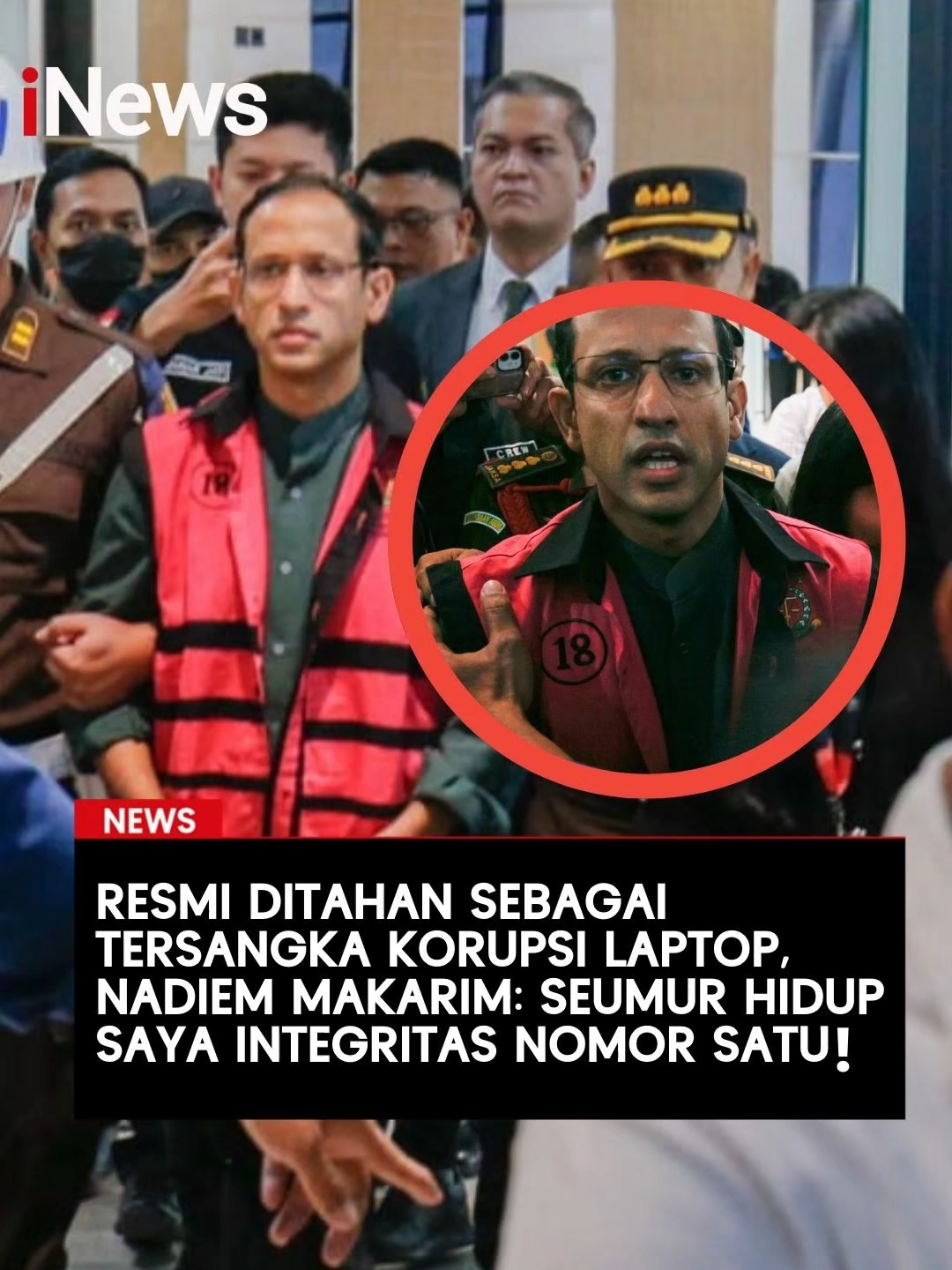 Eks Menteri Pendidikan, Kebudayaan, Riset dan Teknologi (Mendikbudristek) Nadiem Makarim resmi ditetapkan sebagai tersangka oleh Kejaksaan Agung (Kejagung) pada Kamis (4/9/2025). Nadiem dijadikan tersangka atas kasus korupsi pengadaan laptop di Kemendikbud saat dirinya menjabat.   Nadiem akan ditahan di Rutan Salemba selama 20 hari ke depan. Keluar dari gedung Kejagung, Nadiem Makarim nampak mengeluarkan pembelaan pada awak media.  