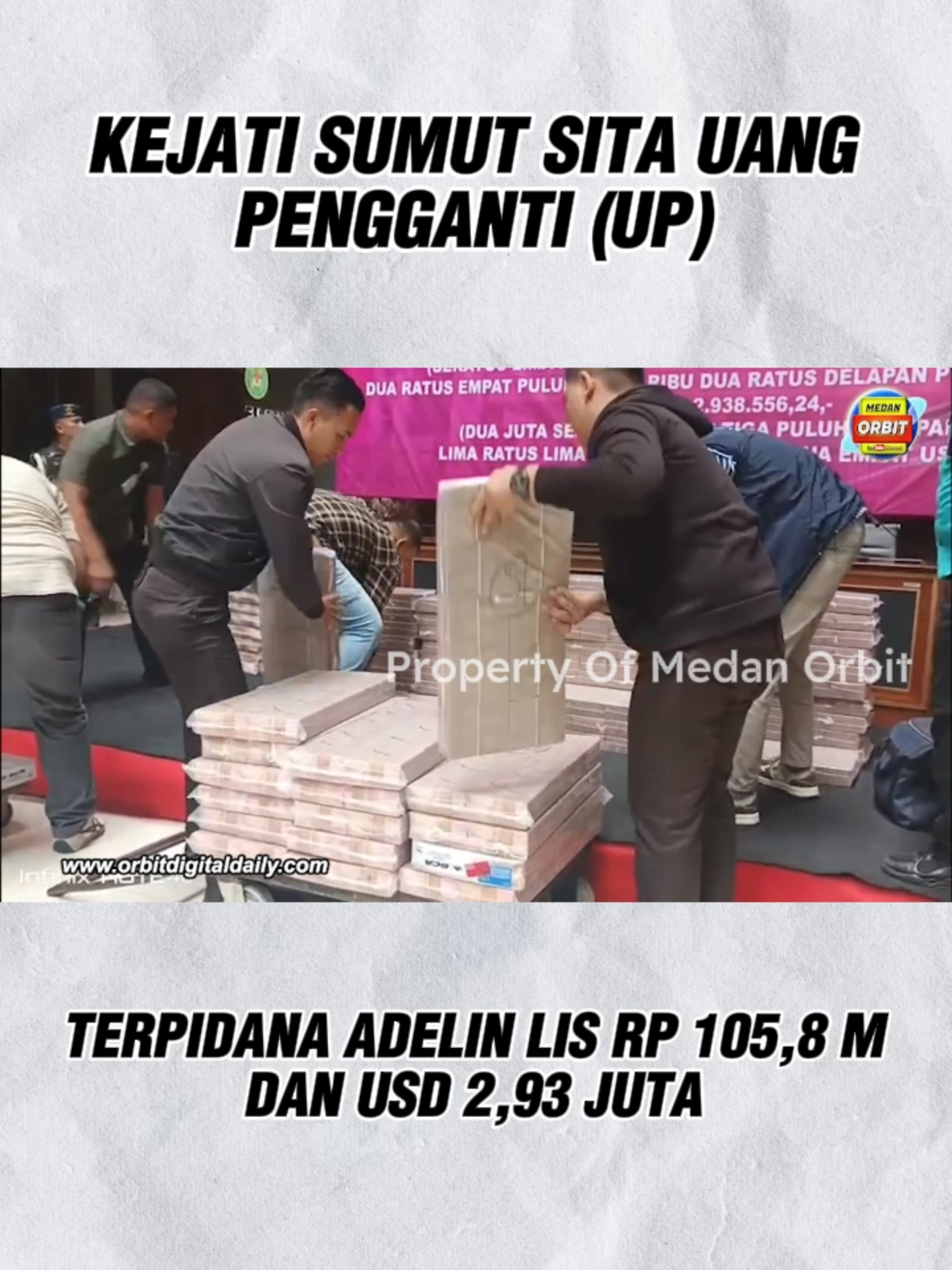 Kepala Kejaksaan Tinggi (Kajati) Sumatera Utara, Harli Siregar memimpin langsung eksekusi uang pengganti (UP) terpidana Adelin Lis sebanyak Rp 105,8 miliar dan USD 2,93 juta ke Bank Rakyat Indonesia (BRI) Cabang Medan.  ‎ ‎Pembayaran UP melalui keluarga Adelin Lis akan masuk ke kas negara sebagai penerimaan negara bukan pajak (PNBP) Kejaksaan Republik Indonesia dan komitmen Kejaksaan dalam pemulihan keuangan negara. #medanorbit #sumaterautara #kejatisumut Video Lainnya Tonton di Youtube Medan Orbit Baca Juga Berita Lainnya di https://orbitdigitaldaily.com/