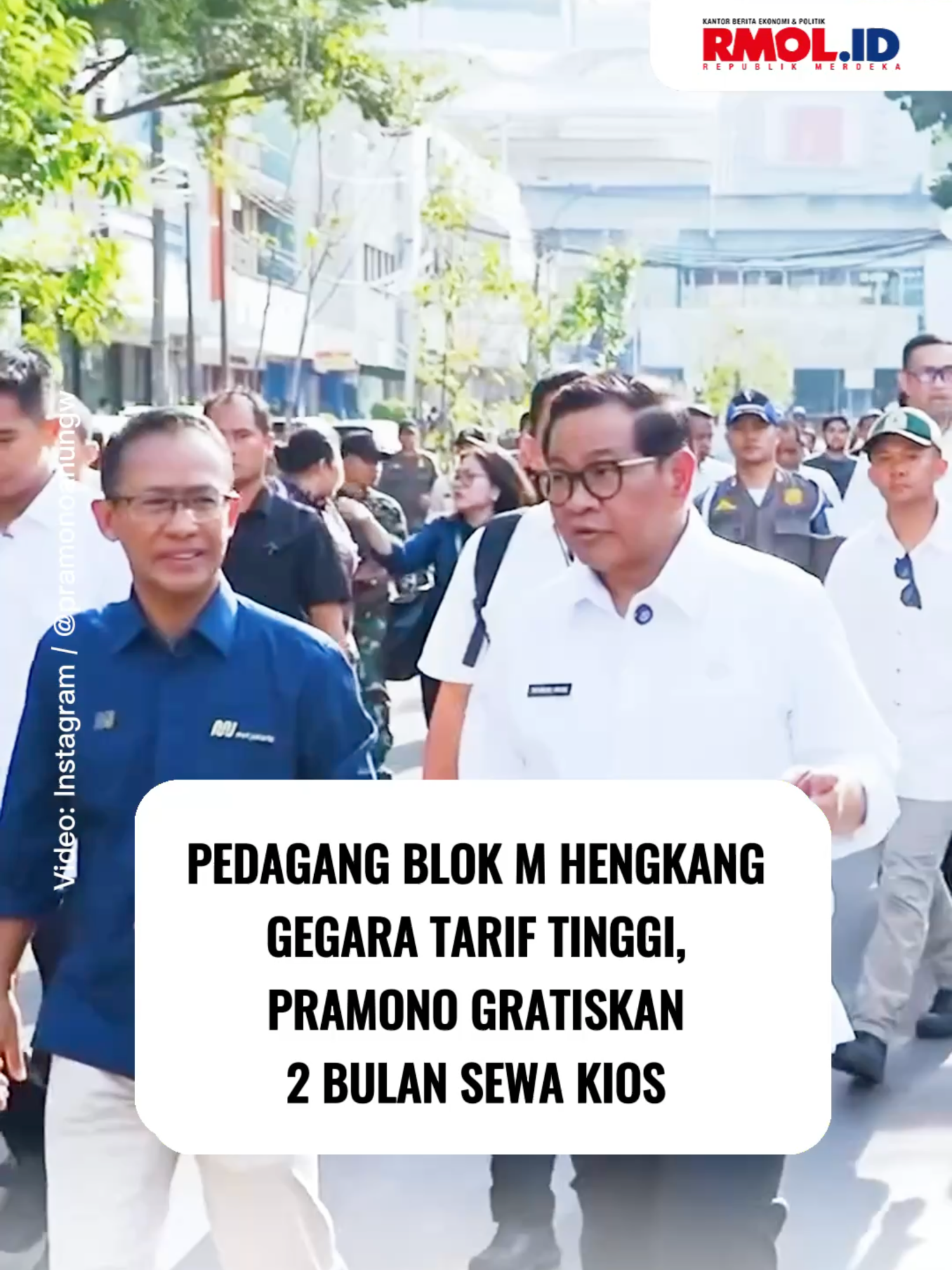 Tarif tinggi sewa kios di Blok M membuat pedagang hengkang dan kawasan makin sepi. Gubernur DKI Jakarta Pramono Anung turun tangan merespons polemik tersebut dengan menegur Direktur Utama MRT Jakarta Tuhiyat. “Untuk berdagang Blok M, memang ada kerja sama antara MRT dengan salah satu koperasi yang ada di sana. Dalam kerja sama itu sebenarnya batas atas untuk tarif sudah dikenakan, ada batas bawah dan ternyata tarif yang dipungkut lebih dari itu,