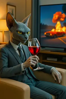 No matter how cunning she is, she cannot escape his sharp eyes. #funnyvideos😂 #aivideo #cat #poorcat #mamacat 