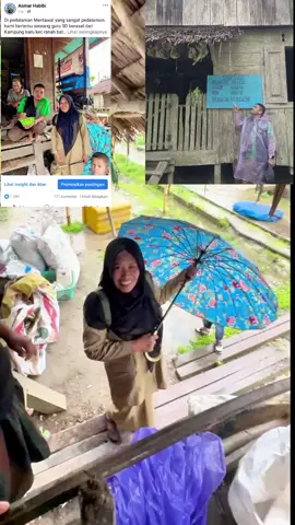 Ini dia buk guru yang fyp di fb .. Berasal dari Kampung baru ranah batahan pasaman barat. Ngajar di pedalam Mentawai, yaitu dusun salappa desa muntei siberut Selatan. 5 jam naik ponpong ( perahu  kecil) jalur sungai. Sudah hampir 13 tahun dipedalam dan dapat suami di tempat ngajar. Kami tawari berkali-kali untuk pindah tapi beliau tak mau.. disini saja.. disini tak banyak gaya gaya katanya.. Karna di pedalaman memang tak butuh rumah bagus tak butuh mobil tak butuh sepeda motor.  Tak ada hp bagus karna jaringan dan listrik tak ada.. hanya butuh makan dan ibadah. Sehat selalu bu guru untuk mencerdaskan anak bangsa.. di saat semua orang mencari tempat nyaman. Ibu ini malah nyaman di tempat yang orang anggap tak nyaman. #cerita_Mentawai #asmar_habibi @sorotan#asmar_habibi #viral #fyp 