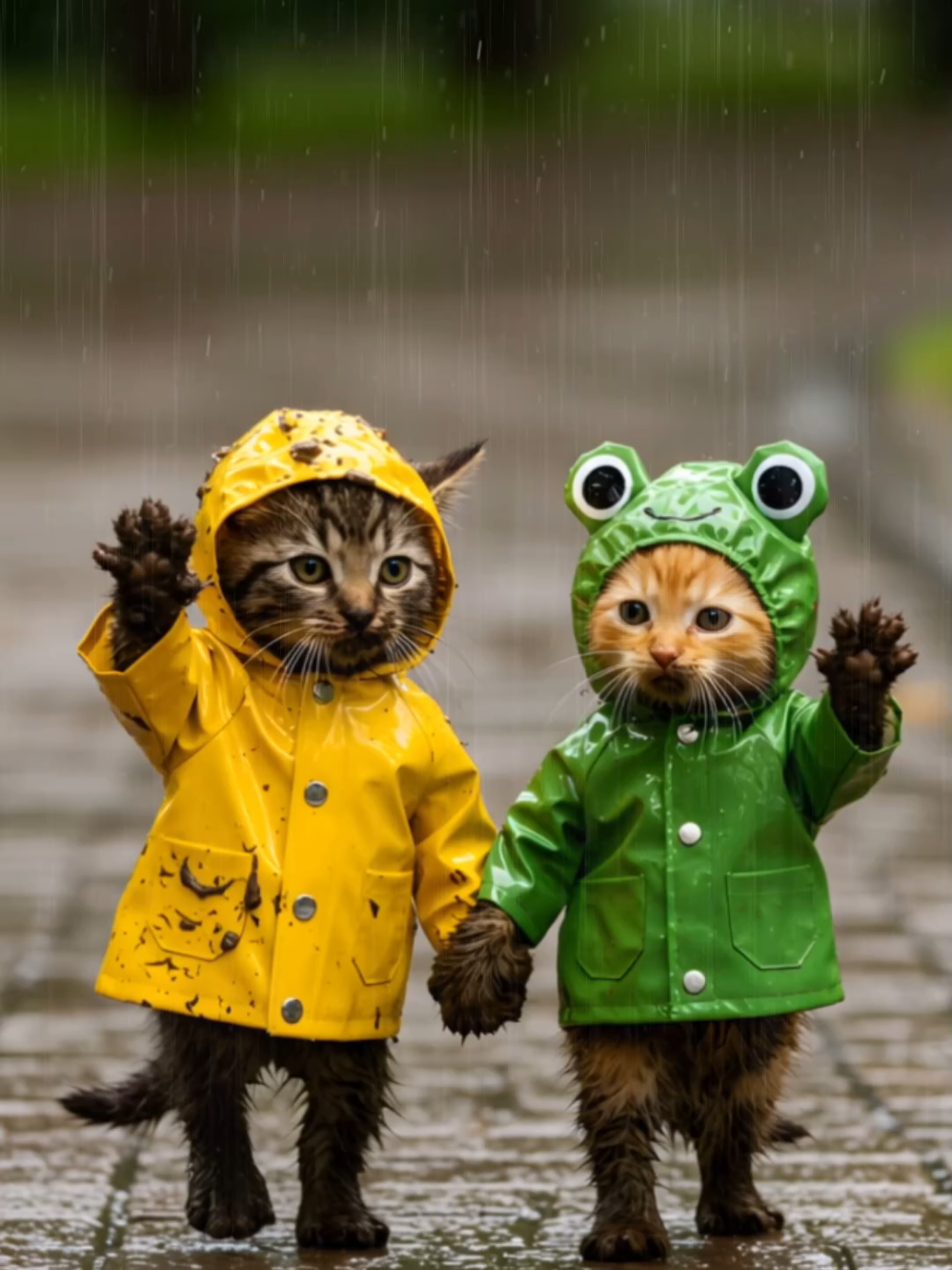 雨の日だって遊べるよ #子猫 #ai猫 #癒し系動画 #fyp 