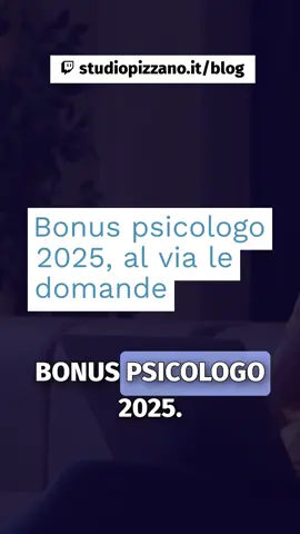Il Bonus Psicologo è stato rifinanziato per il 2025! A partire dal 15 settembre puoi presentare la domanda per ottenere un contributo che arriva fino a 500 euro. In questo video ti spiego: ✅ Chi può richiederlo. ✅ L'importo in base all'ISEE. ✅ Le scadenze da non perdere. Guarda il reel per non lasciarti sfuggire questa importante novità e scopri come fare domanda! ➡️ ISCRIVITI ALLA NOSTRA NEWSLETTER PER RIMANERE SEMPRE AGGIORNATO: https://listmonk.studiopizzano.it/subscription/form .. e visita il nostro blog: https://www.studiopizzano.it/blog 👇 scrivimi nei commenti cosa ne pensi o se hai domande 📑⚖️ Metti like e seguimi per altri consigli su fisco e contabilità. #Fisco #consulenzafiscale #Commercialista #StudioPizzano #Contabilità