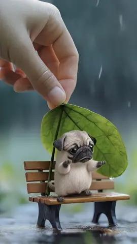 雨の中~In the rain~ #pug #Heal #cute 