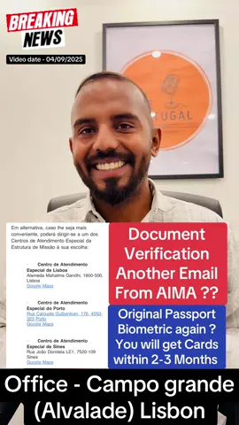 Document Verification Another Email From AIMA ? Original Passport Biometric again ? You will get Cards within 2-3 Months | ®Live Portugal By Harry | Advocate Harry | Portugal #aima #liveportugal #update #portugal🇵🇹 #immigration 