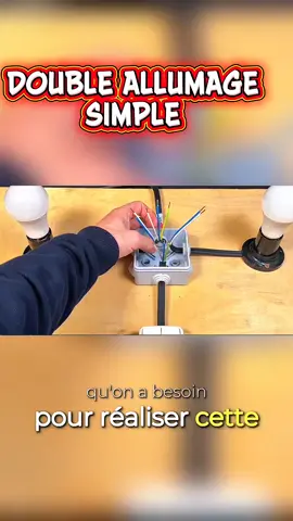 Allumage de 2 lampes au même endroit (double allumage). #electrician #electric #electricity #doubleallumage 