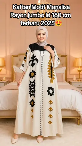 Kaftan Motif Monalisa Rayon jumbo ld 180 cm#kaftanjumbo #kaftanviral 