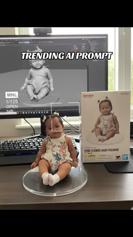 TRENDING AI PROMPT Here’s how: Go to google and search Gemini, upload 1picture then copy paste below⬇️ ,and your good to go🤭 Create a 1 /7 scale intelligent figurine in the picture in realistic style, unreal environment. The figure is plastered on a computer desk. the figurine has a round transparent acrylic base with no text on the base. The content on the screen is the Zbrush modeling process of this figurine.Next to the computer screen is a BANDAI style toy packaging box with printing. The packaging features two- dimensional flat illusion. #trending #aiprompt #fyp 