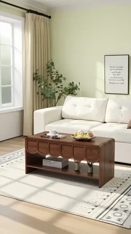 Upgrade your living space with storage and style in one table. 🏠  #ron39qaq #GiratreeFurniture #CoffeeTable #LiftTopTable #LivingRoomDecor      