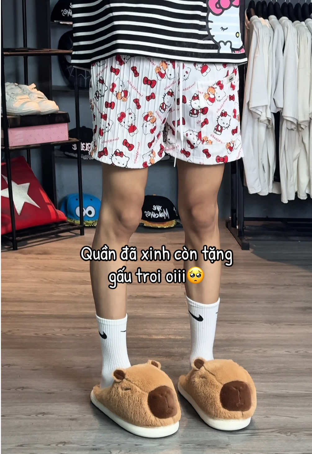 Quần đùi Hello kitty nam nữ