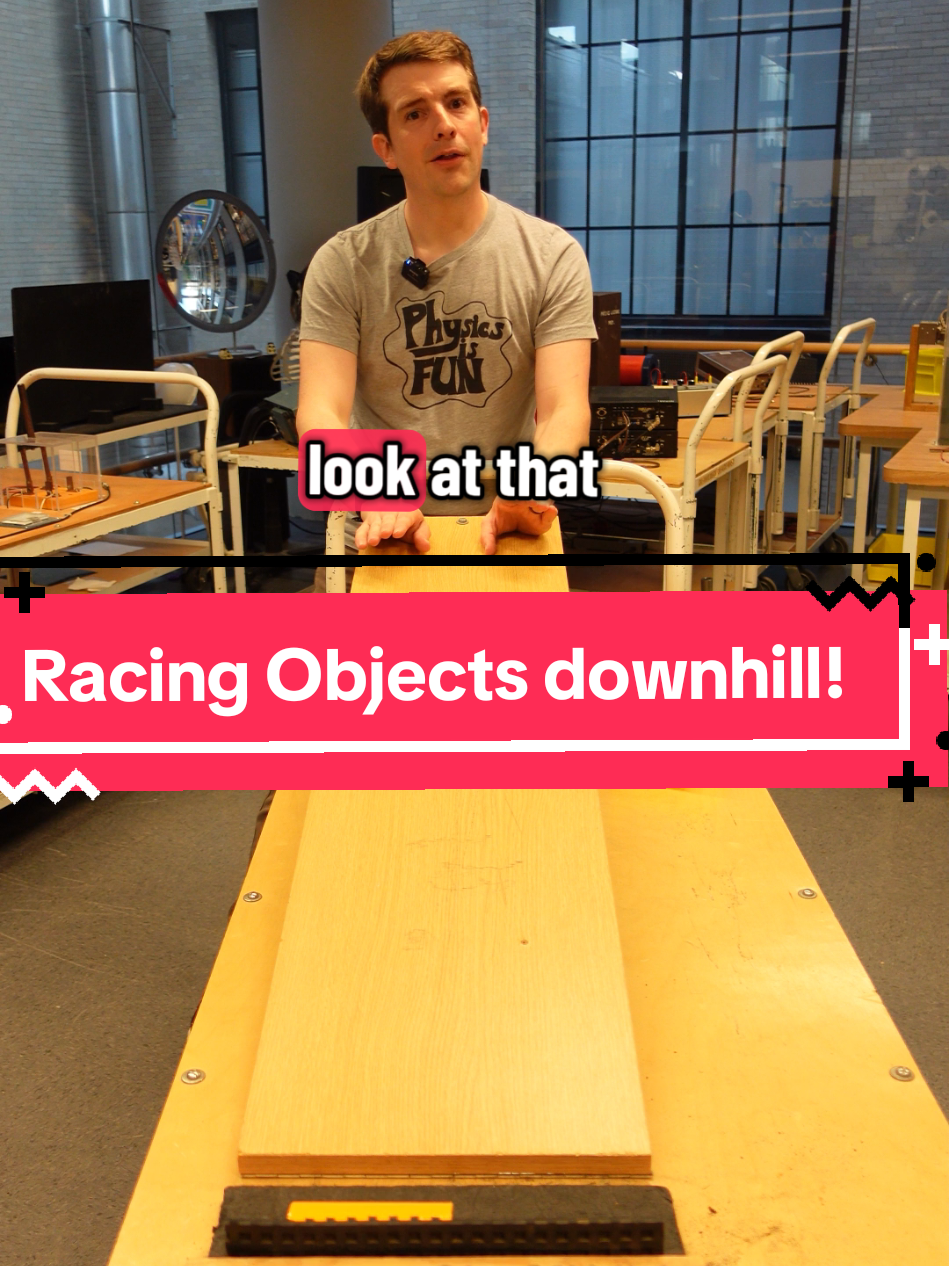 All objects fall at the same rate... but what about rollling downhill?  #physicstok #sciencetok #physics #funscience #stem 