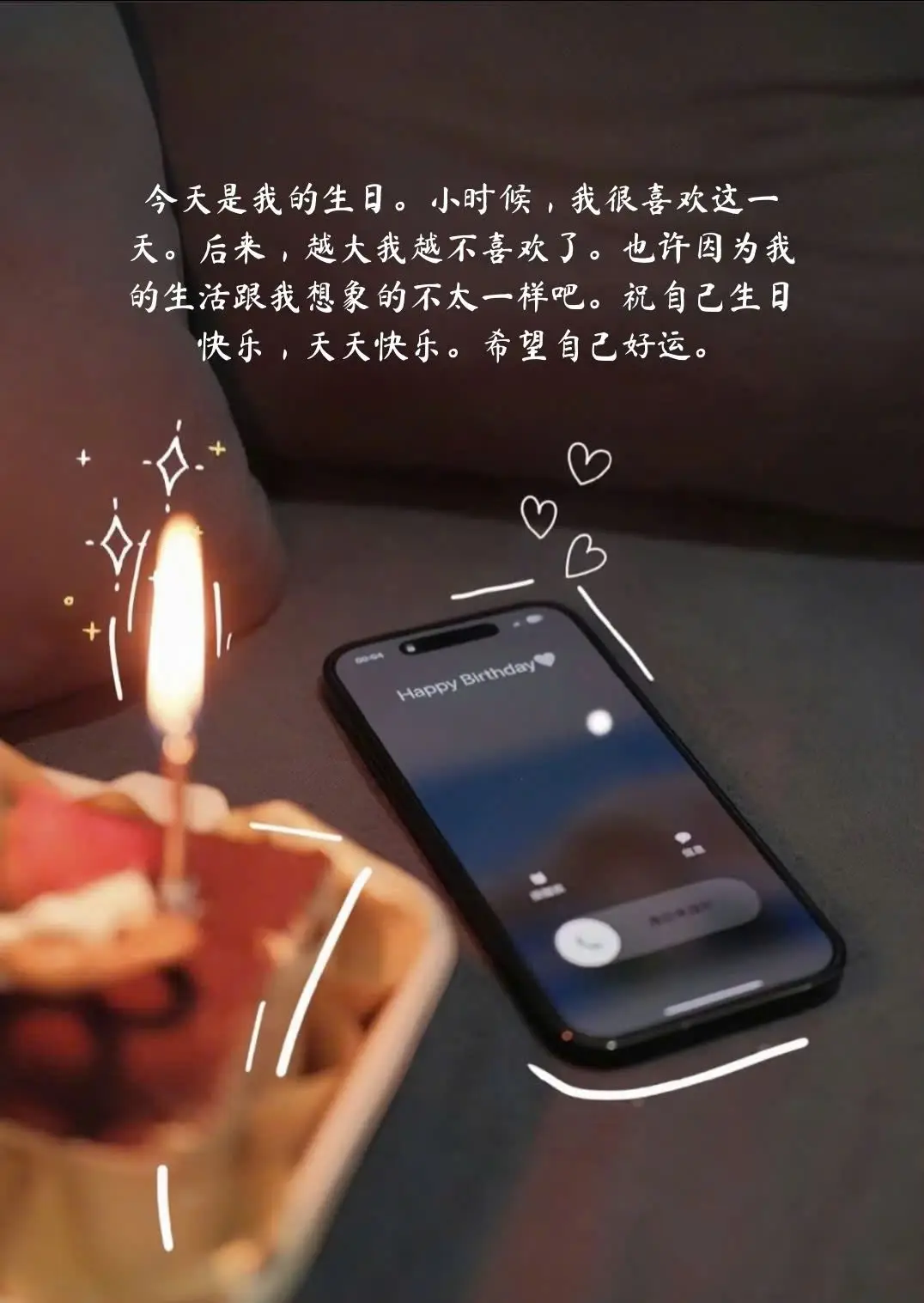 Jīntiān shì wǒ de shēngrì. Xiǎoshíhou, wǒ hěn xǐhuān zhè yī tiān. Hòulái, yuè dà wǒ yuè bù xǐhuān le. Yěxǔ yīnwèi wǒ de shēnghuó gēn wǒ xiǎngxiàng de bù tài yīyàng ba. Zhù zìjǐ shēngrì kuàilè, tiāntiān kuàilè. Xīwàng zìjǐ hǎoyùn. #tiengtrung #tuhoctiengtrung #tiengtrungmoingay #daudauhoctiengtrung #xuhuong 