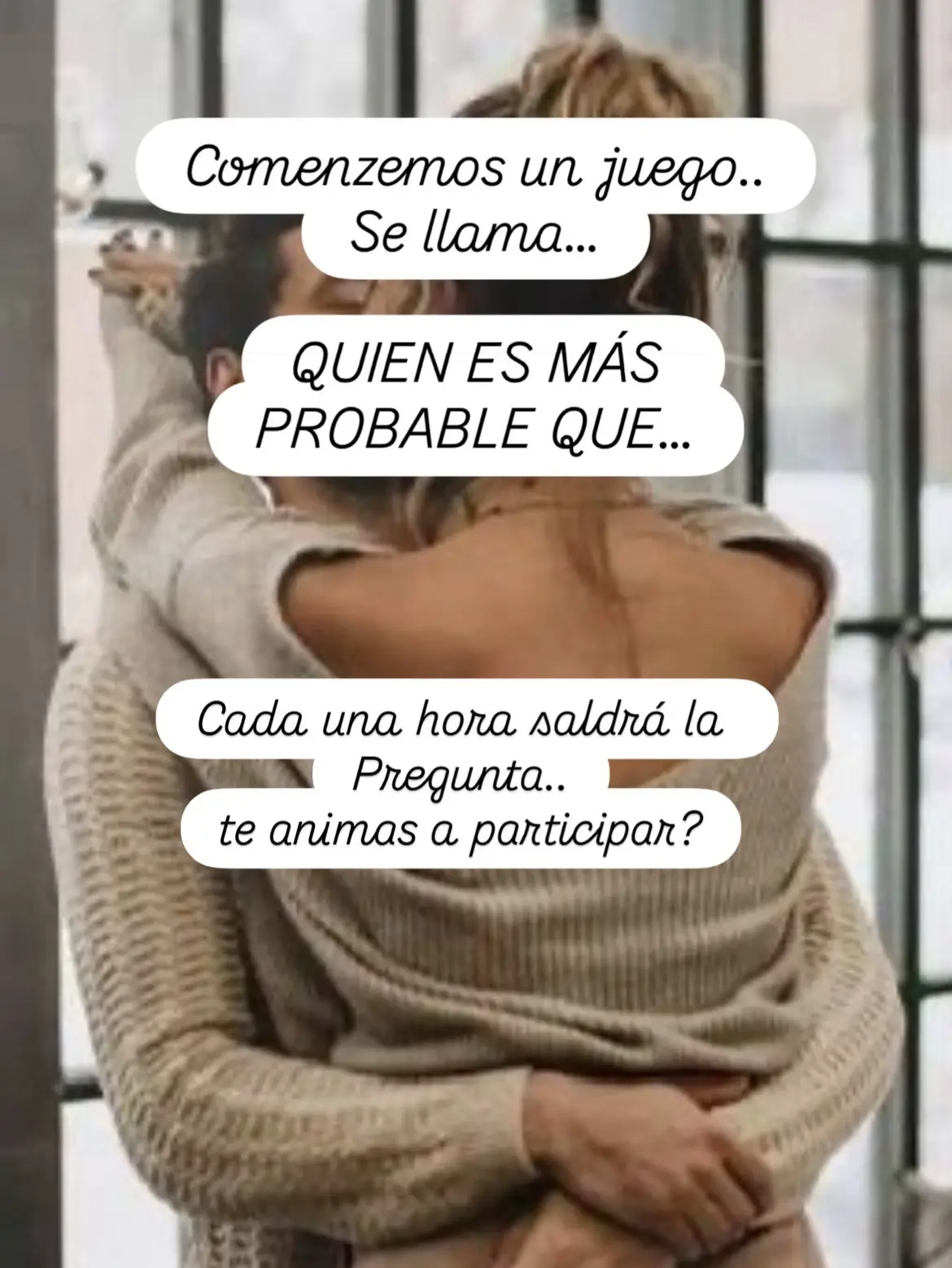 Déjame saber si te interesa entrar en el juego. Saldrán unas rondas de preguntas, solo tienes que responder con honestidad!!